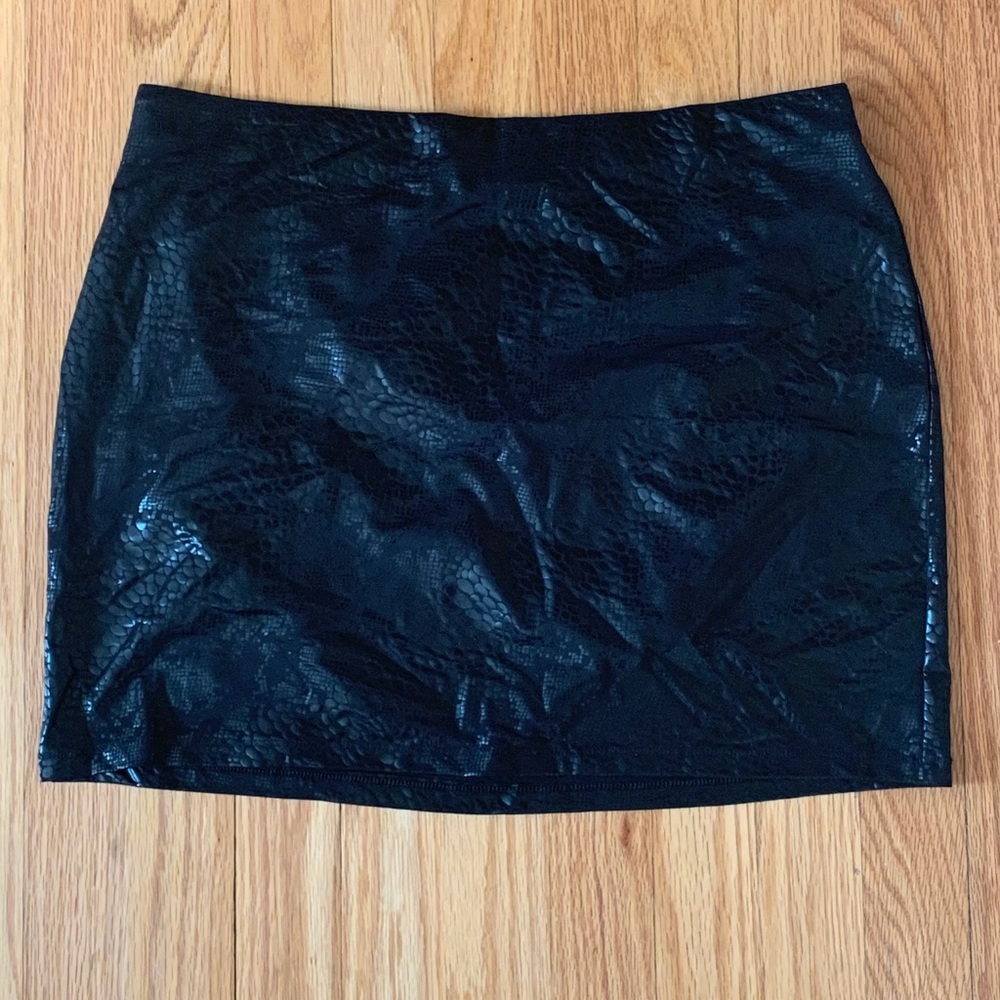 Snakeskin black miniskirt
